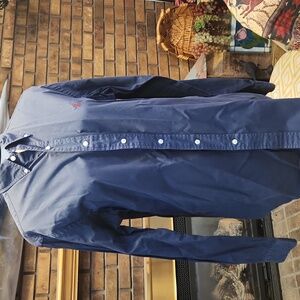 Ralph Lauren Blue Casual Button Down Collar Shirt Classic Fit Size M Cotton